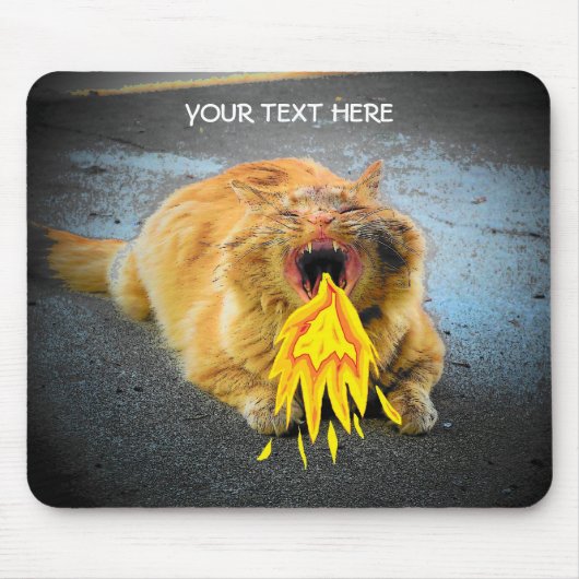 Catzilla hat Feueratmung! Mousepad (Vorne)