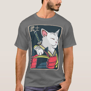 Catzilla Japanese Cat Art Katana Sword Anime Ni T-Shirt