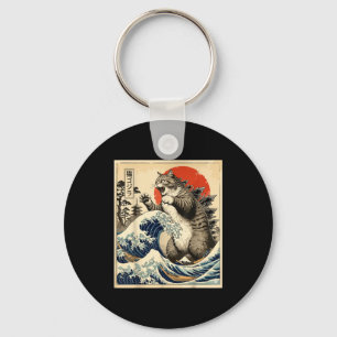Catzilla Japanische Kunst Katzenliebhaber Grafikdr Schlüsselanhänger