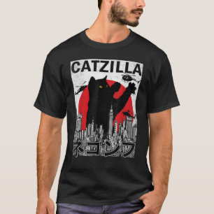 Catzilla Japanischer Vintag Sunset Classic T - Shi T-Shirt
