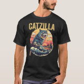 Catzilla Kaiju Cat Japanese Art Comic Anime Cat Ca T-Shirt (Vorderseite)