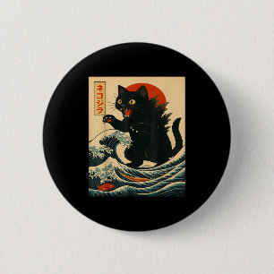 Catzilla Katze japanische Kunst lustige Katze für  Button