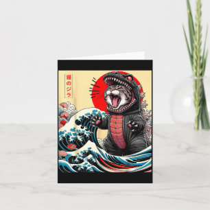 Catzilla Katze japanische Kunst lustige Katze für Karte