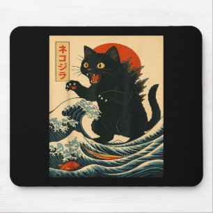 Catzilla Katze japanische Kunst lustige Katze für Mousepad