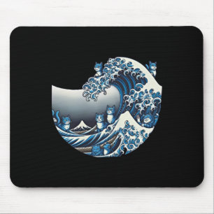 Catzilla Katze japanische Kunst lustige Katzen Ges Mousepad