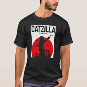 Catzilla Katze Kätzchen Feline Kitty Outfit Japan  T-Shirt
