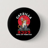 Catzilla King of Pawster Giant Cat zerstören Stadt Button (Vorderseite)
