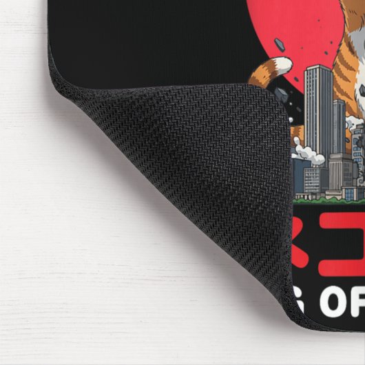 Catzilla King of Pawster Giant Cat zerstören Stadt Mousepad (Ecke)