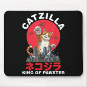 Catzilla King of Pawster Giant Cat zerstören Stadt Mousepad (Vorne)