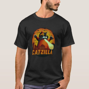 Catzilla Lustige Halloween-Katze Monster T-Shirt