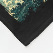 Catzilla lustiger japanischer Stil Fleecedecke (Ecke)