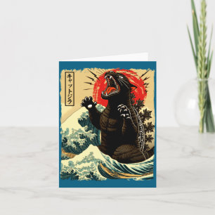 Catzilla Lustiger Japanischer Stil Karte