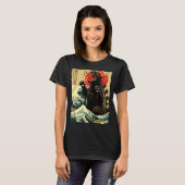 Catzilla Lustiger Japanischer Stil  T-Shirt (Vorne ganz)