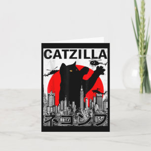 Catzilla Niedlich Art Japanisches Katzen für Katze Karte