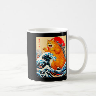 Catzilla orange Katze japanische Kunst für Männer Kaffeetasse