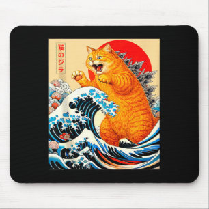 Catzilla orange Katze japanische Kunst für Männer Mousepad