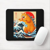 Catzilla Orange Katze japanische Kunst für Männer  Mousepad (Mit Mouse)