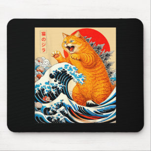 Catzilla Orange Katze japanische Kunst für Männer Mousepad