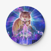 Catzilla Pappteller (Vorderseite)