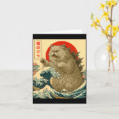 Catzilla Persian Cat Japanese Art For Men Women Ki Karte (Gelbe Blume)