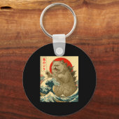 Catzilla Persian Cat Japanese Art For Men Women Ki Schlüsselanhänger (Vorderseite)