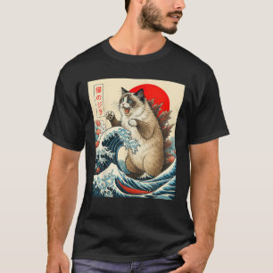 Catzilla Ragdoll Katze Japanische Kunst Lustige Ka T-Shirt