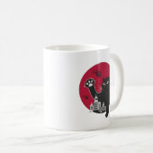 Catzilla - Riesenschwarze Katze Parodie mit Stadt Kaffeetasse (VorderseiteRechts)