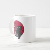 Catzilla - Riesenschwarze Katze Parodie mit Stadt Kaffeetasse (Vorderseite Links)