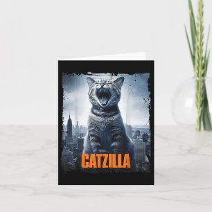 Catzilla Roaming über City Skyline Cat Monster Kit Karte