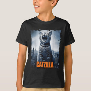 Catzilla Roaming über City Skyline Cat Monster Kit T-Shirt