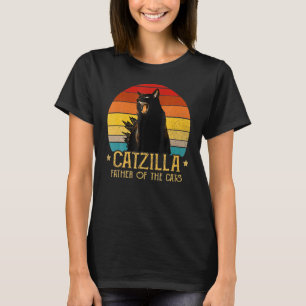 Catzilla Vater der Katzen Retro Vintag Sunset T-Shirt