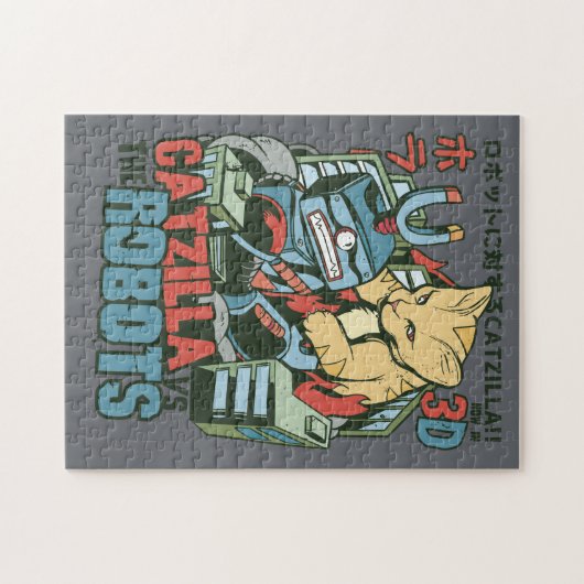 Catzilla Vs Robots Puzzle (Horizontal)