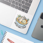 Catzo Ball Soup Custom-Cut Vinyl Sticker (Laptop mit iPhone)