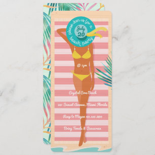 Caucasian Beach Babe Summer Vibe Beach Party Einladung