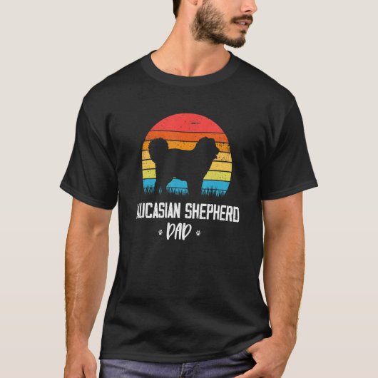 Caucasian Shepherd Dad Retro Vintage T-Shirt (Vorderseite)