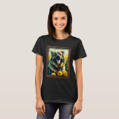 Caucasian Shepherd Painting Sunflower Flower Mom W T-Shirt (Vorne ganz)