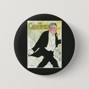 Caudieux von Toulouse Lautrec, Vintage Art Nouveau Button