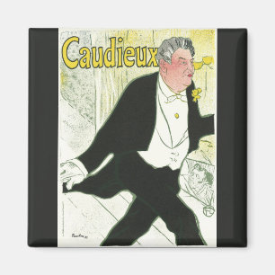 Caudieux von Toulouse Lautrec, Vintage Art Nouveau Magnet