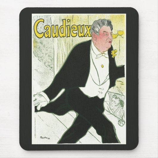 Caudieux von Toulouse Lautrec, Vintager Jugendstil Mousepad (Vorne)