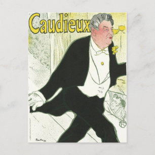 Caudieux von Toulouse Lautrec, Vintager Jugendstil Postkarte