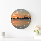 Caught in the Sunset Clock Große Wanduhr (Zuhause)