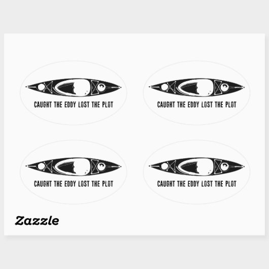 Caught The Eddy Lost The Plot Kayak Ovaler Aufkleber (Blatt)