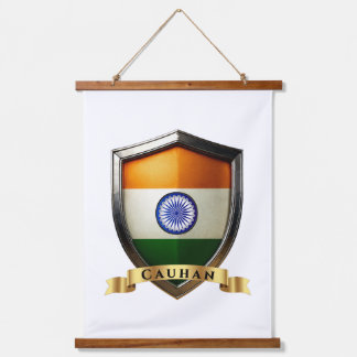 Cauhan India Heritage Shield Wandteppich Mit Holzrahmen