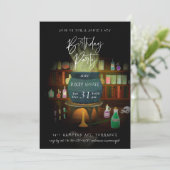 Cauldron Brewing Halloween Geburtstagsparty Einladung (Stehend Vorderseite)