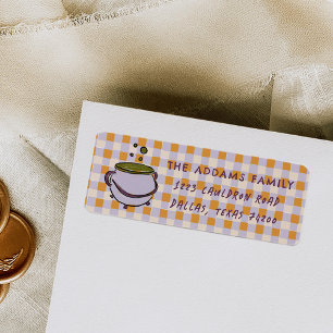 Cauldron Checkered Halloween Rücksendeadresse