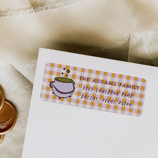 Cauldron Checkered Halloween Rücksendeadresse