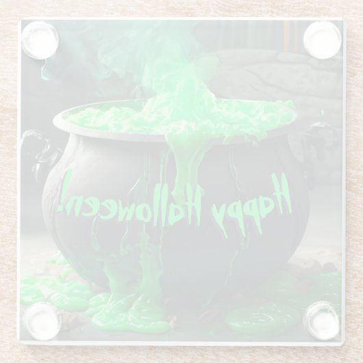 Cauldron Halloween Glasuntersetzer (Rückseite)