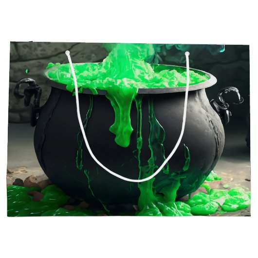 Cauldron Halloween Große Geschenktüte (Rückseite)