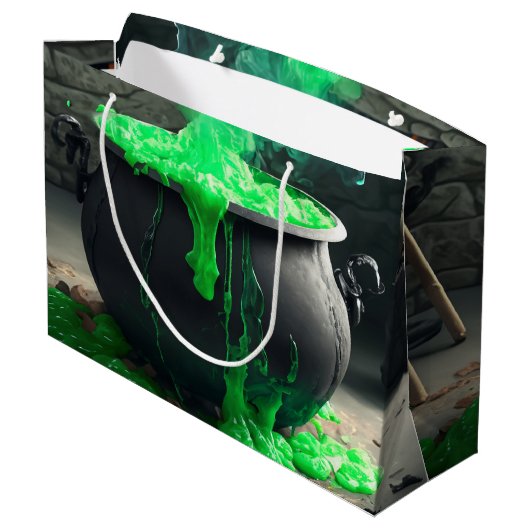 Cauldron Halloween Große Geschenktüte (Rückseite Schrägansicht)