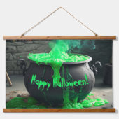 Cauldron Halloween Wandteppich Mit Holzrahmen (Vorne)